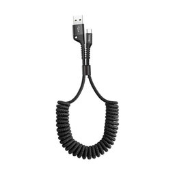 Baseus - USB-C / USB kabel (1m), opružni, crni