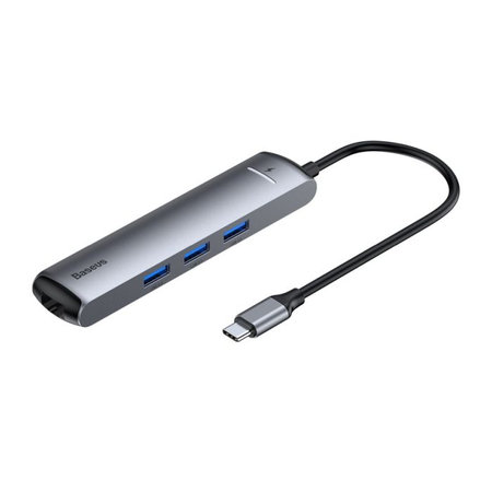 Baseus - USB-C Hub 6u1, sivi