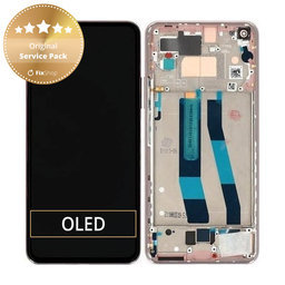 Xiaomi 11 Lite 5G NE 2109119DG 2107119DC - LCD zaslon + zaslon osjetljiv na dodir + okvir (ružičasto breskve) - 56000Q0K9D00 Originalni servisni paket