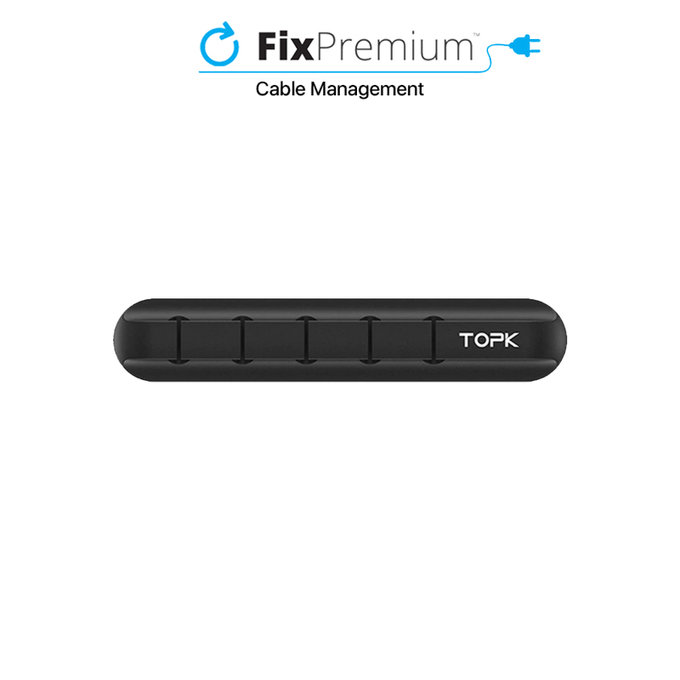 TOPK - Organizator kabela - Držač za 5 kabela, crni