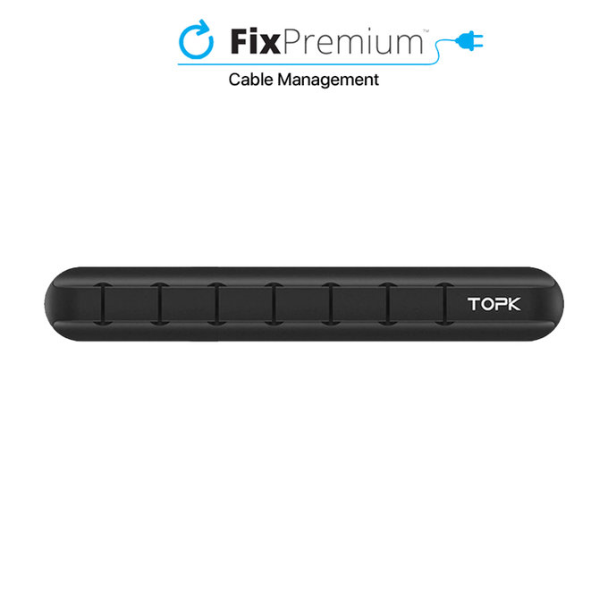 TOPK - Organizator kabela - Držač za 7 kabela, crni