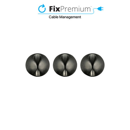 FixPremium - Organizator kabela - Držač kabela - Set od 3 komada, crni