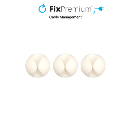 FixPremium - Organizator kabela - Držač kabela - Set od 3 komada, bijeli