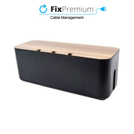 FixPremium - Organizator kabela - Kutija za kabele, crna