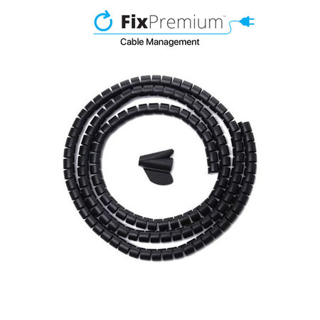 FixPremium - Organizator kabela - Cijev (10 mm), duljina 2M, crna