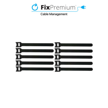 FixPremium - Organizator kabela - Vezice za kabele - Set od 10 komada, crni