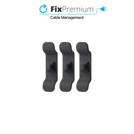 FixPremium - Organizator kabela - Stezaljke - Set od 3 komada, crni