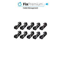 FixPremium - Organizator kabela - Stezaljke - Set od 10 komada, crni