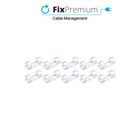 FixPremium - Organizator kablov - Ročaj - Komplet 10 kosov, prozoren