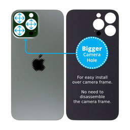 Apple iPhone 13 Pro Max - Stražnje staklo kućišta s većom rupom za kameru (Alpine Green)