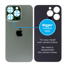 Apple iPhone 13 Pro - Stražnje staklo kućišta s većom rupom za kameru (Alpine Green)