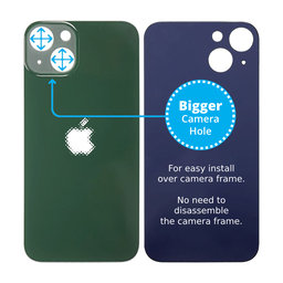 Apple iPhone 13 - Stražnje staklo kućišta s većom rupom za kameru (zeleno)