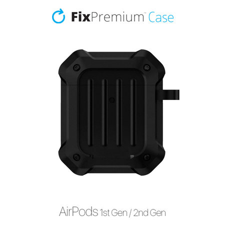 FixPremium - Nezlomljiv ovitek za AirPods 1 in 2, črn