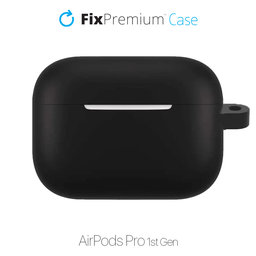 FixPremium - Silikonska Maska s karabinerom za AirPods Pro, crna
