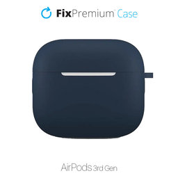 FixPremium - Silikonska Maska s karabinerom za AirPods 3, plava
