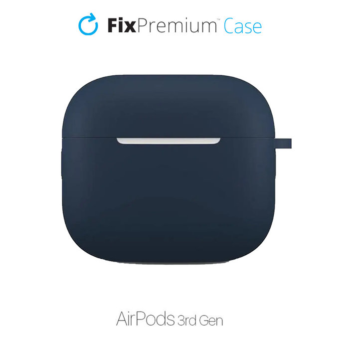 FixPremium - Silikonska Maska s karabinerom za AirPods 3, plava