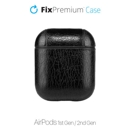 FixPremium - Torbica od umjetne kože za AirPods 1 i 2, crna