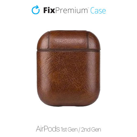 FixPremium - Torbica od umjetne kože za AirPods 1 i 2, smeđa