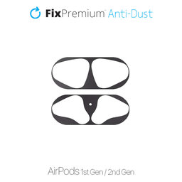 FixPremium - Naljepnica protiv prašine za AirPods 1 i 2, crna