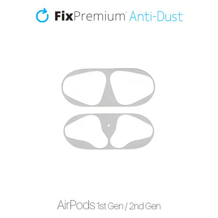 FixPremium - Naljepnica protiv prašine za AirPods 1 i 2, srebrna