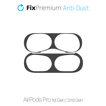 FixPremium - Naljepnica protiv prašine za AirPods Pro, crna