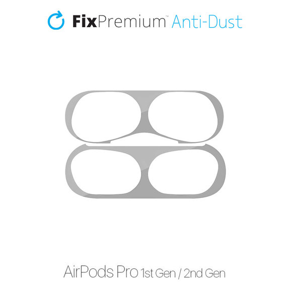 FixPremium - Naljepnica protiv prašine za AirPods Pro, srebrna