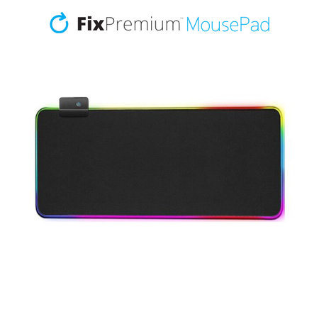 FixPremium - Podloga za miš i tipkovnicu s RGB-om, 90x40cm, crna