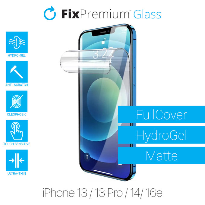 FixPremium HydroGel Matte - Zaštita ekrana za iPhone 13, 13 Pro, 14 i 16e
