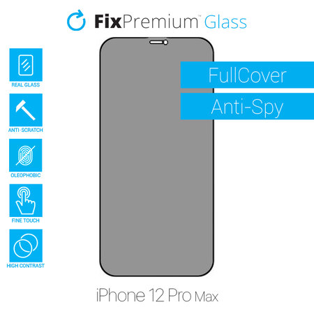 FixPremium Privacy Anti-Spy Glass - Kaljeno staklo za iPhone 12 Pro Max
