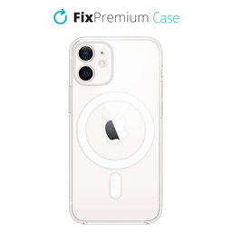 FixPremium - Silikonska maska sa MagSafeom za iPhone 12 mini, prozirna