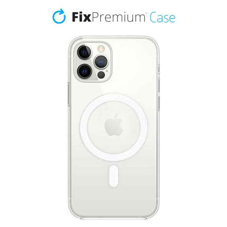 FixPremium - Silikonska maska s MagSafeom za iPhone 12 i 12 Pro, prozirna