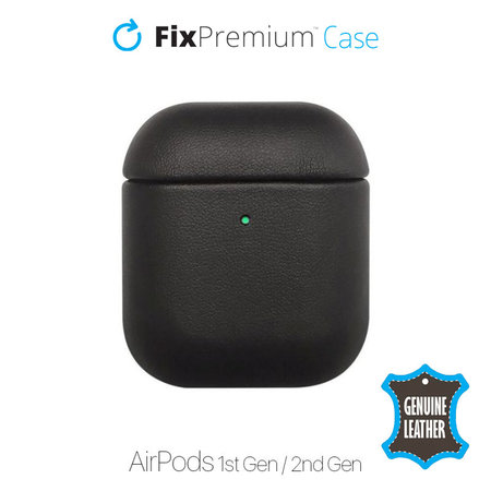 FixPremium - Kožna torbica za AirPods 1 i 2, crna