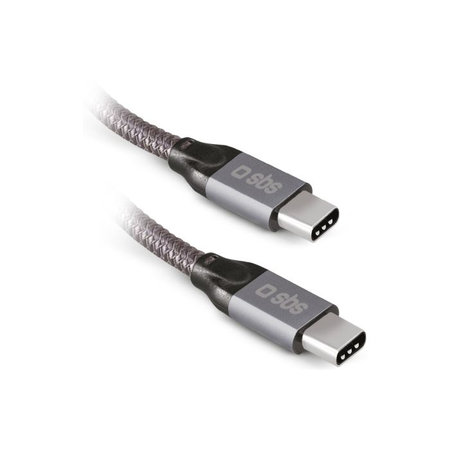 SBS - Thunderbolt 3 kabel (USB-C) kabel s PowerDelivery 240 W (1 m), sivi