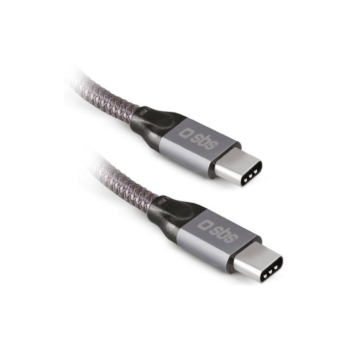 SBS - Thunderbolt 3 kabel (USB-C) kabel s PowerDelivery 240 W (1 m), sivi