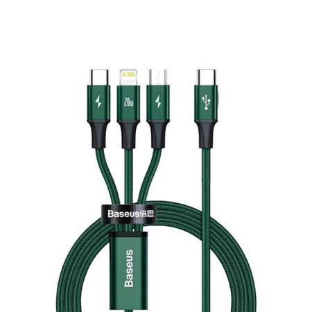 Baseus - Kabel - USB-C 3u1 (2x USB-C, Lightning) (1,5m), crveni
