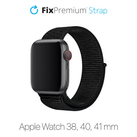 FixPremium - Najlonski remen za Apple Watch (38, 40 & 41 mm), crni
