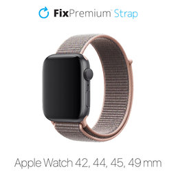 FixPremium - Najlonski remen za Apple Watch (42, 44, 45 i 49 mm), ružičasti