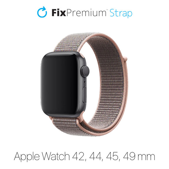 FixPremium - Najlonski remen za Apple Watch (42, 44, 45 i 49 mm), ružičasti