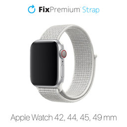 FixPremium - Najlonski pašček za Apple Watch (42, 44, 45 in 49mm), bel