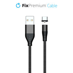 FixPremium - USB-C / USB magnetski kabel (2m), crni