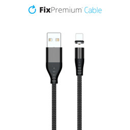 FixPremium - Lightning/USB magnetni kabel (1m), crni