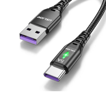 FixPremium - USB-C / USB kabel s LED indikatorom (1m), crni