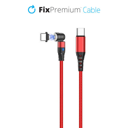 FixPremium - USB-C / USB magnetski kabel (1m), crveni