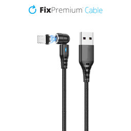 FixPremium - Lightning/USB magnetni kabel (1m), crni
