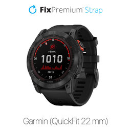 FixPremium - Silikonska narukvica za Garmin (QuickFit 22mm), crna