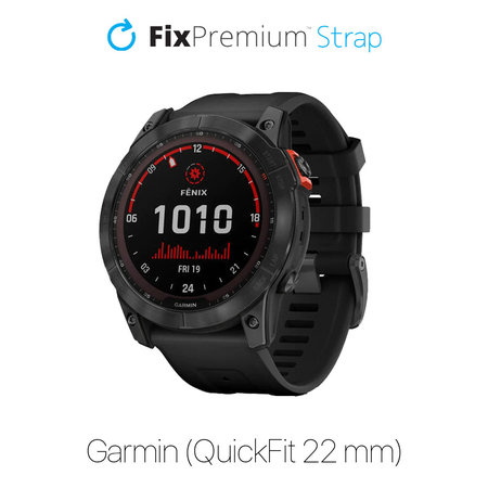 FixPremium - Silikonska narukvica za Garmin (QuickFit 22mm), crna