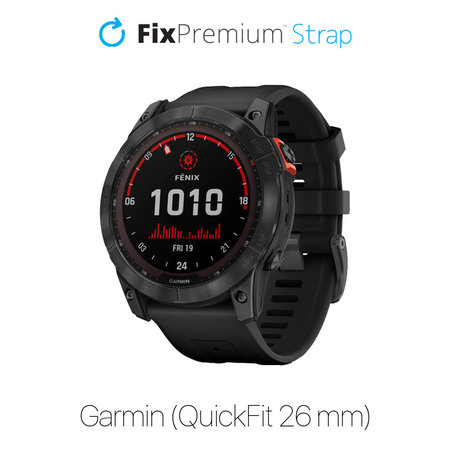 FixPremium - Silikonska narukvica za Garmin (QuickFit 26mm), crna