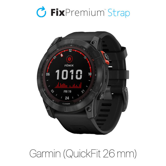 FixPremium - Silikonska narukvica za Garmin (QuickFit 26mm), crna