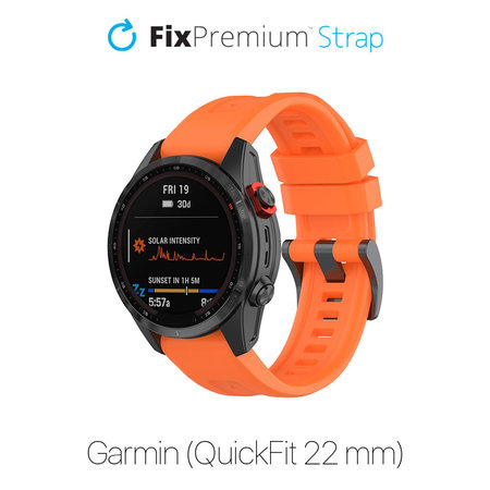 FixPremium - Silikonska narukvica za Garmin (QuickFit 22mm), narančasta