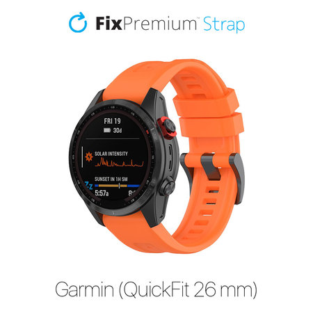 FixPremium - Silikonska narukvica za Garmin (QuickFit 26mm), narančasta